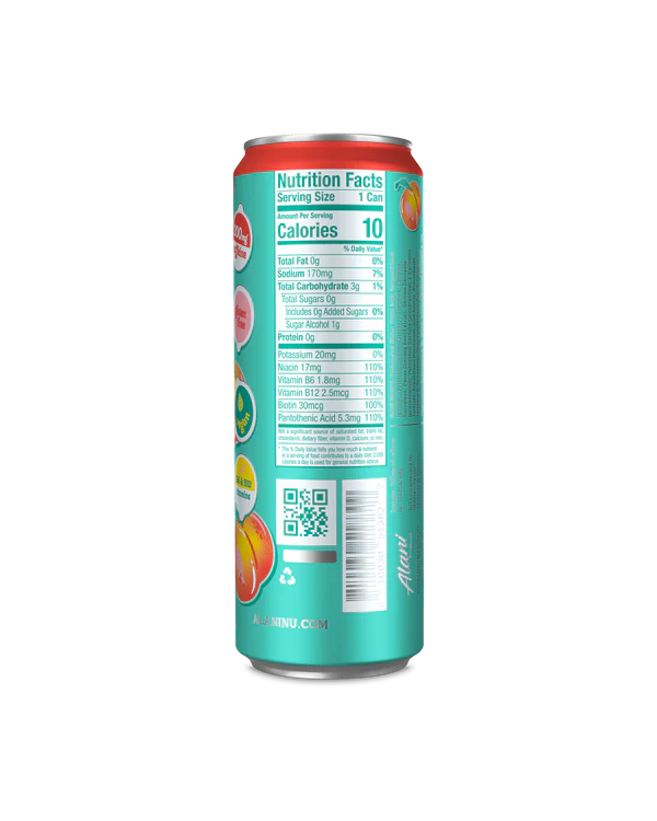 Energy Drink - Juicy Peach (12 Drinks 12 Fl Oz. Each)